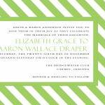 Green Stripe Wedding Invit..